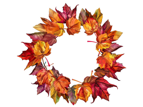 Watercolor wreath that is autumnal