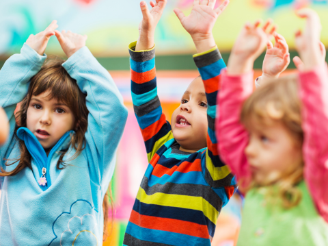 young kids dancing