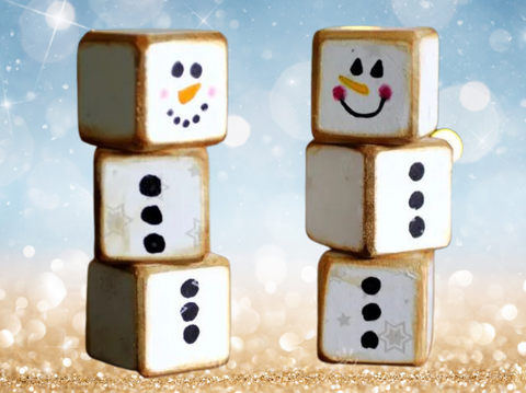 wood block snowmen