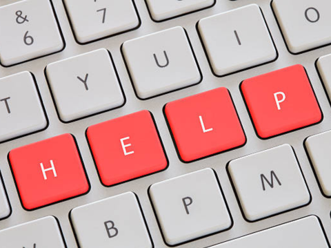 help written on keyboard